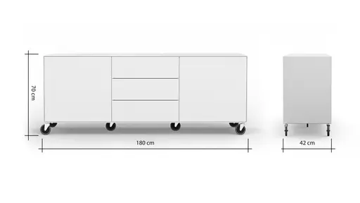 Sideboard Edge - Lack, Weiß