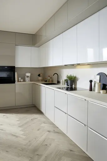 L-Küche 56.100 CO 4 525, Kieselgrau