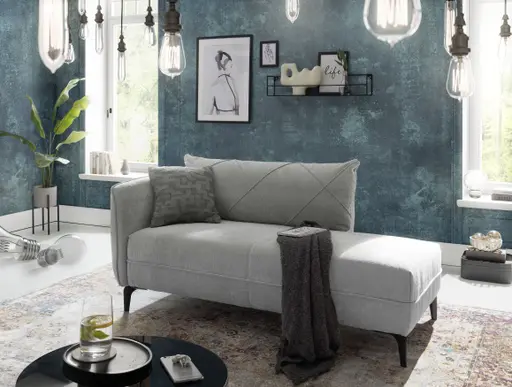 Recamiere JERINA - Stoff, Hellgrau