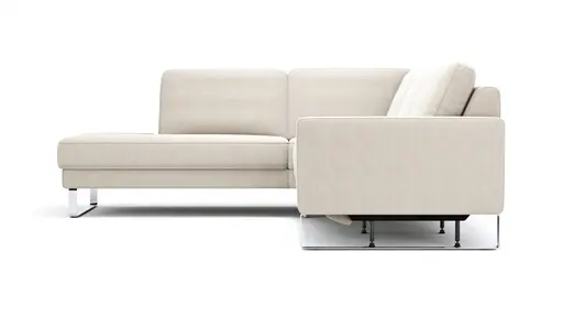 Ecksofa Anna - Ecke links mit 2,5-Sitzer inkl. Relaxfunktion (motorisch), Stoff, Beige