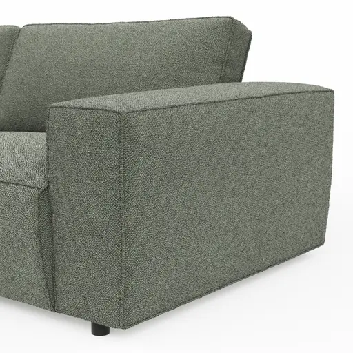 Ecksofa Lilaia - Chaise Longue XL mit 1,5-Sitzer XL rechts, Stoff, Olivgrün