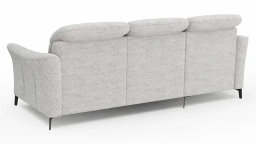 Ecksofa Canterbury - Longchair links mit 2,5-Sitzer, Stoff, Offwhite