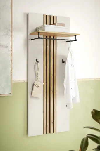 Garderobenpaneel - B ca. 60 cm, Kaschmir, Evoke Eiche Nachbildung