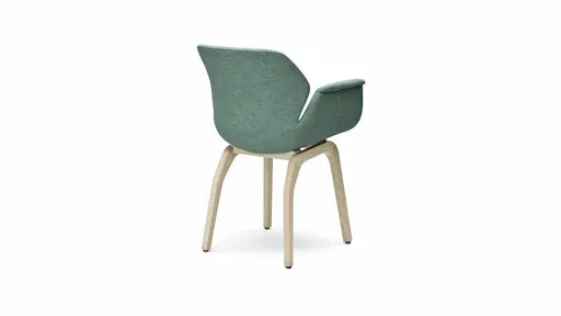 Armlehnstuhl Tooon - Stoff Lagune, Gestell Holz