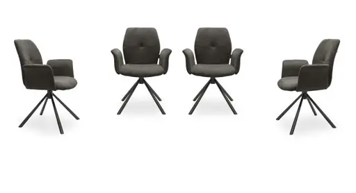 Armlehnstuhl MANOA - drehbar, Stoff, Dunkelgrau