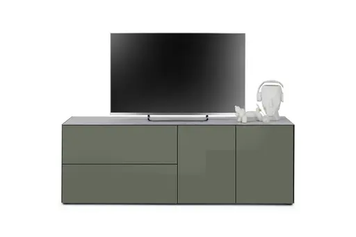 Lowboard - B ca. 181 cm, Olivgrün, Keramikoptik