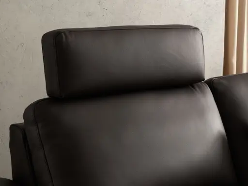 Ecksofa Enna - 3-Sitzer mit Ecke rechts inkl. motorischer Relaxfunktion, Leder, Mocca