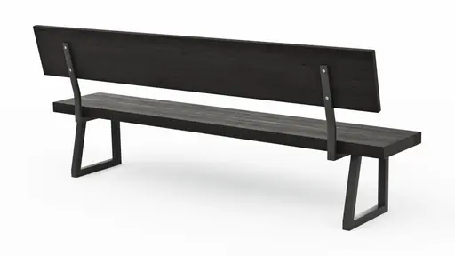 Holzbank Clifton - mit Rückenlehne, Breite ca. 220 cm, Zerreiche massiv, smoked