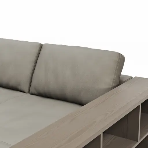 Ecksofa Aprino 1 - 2,5-Sitzer mit Longchair rechts, Leder, Grau