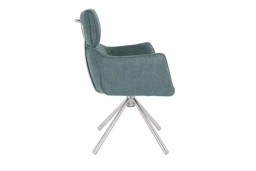 Armlehnstuhl MASHA - drehbar, Stoff, Petrol