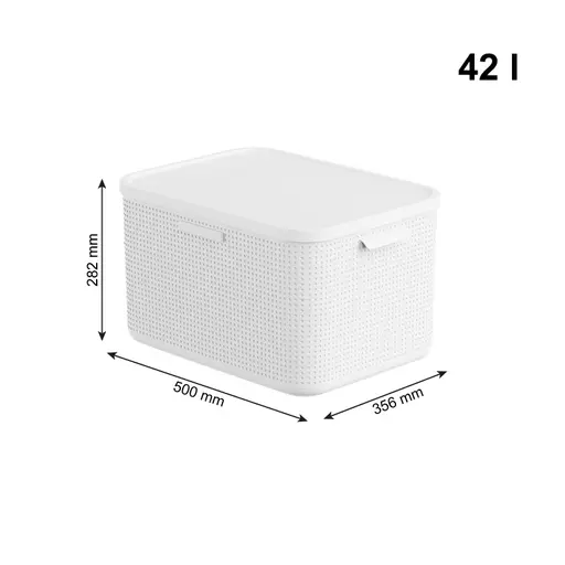 Aufbewahrungsbox mit Deckel L - LBH ca. 34,4x46,4x28,1 cm