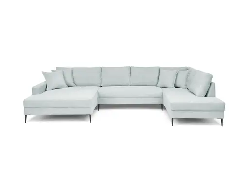 Wohnlandschaft - Longchair links, 2-Sitzer, Ecke rechts, Stoff, Mint