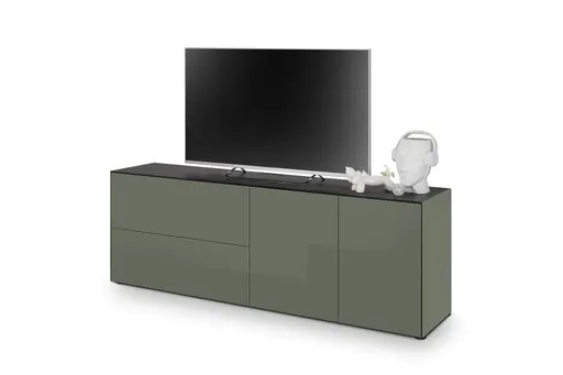 Lowboard - B ca. 181 cm, Olivgrün, Keramikoptik