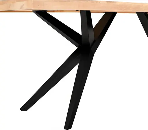 Esstisch - LB ca. 180x90 cm, Mango massiv, Schwarz