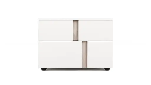 Nachttisch Loretto - Lack matt, Weiß