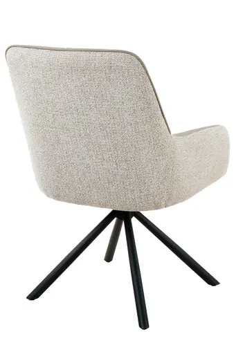 Armlehnstuhl - drehbar, Leder & Stoff, Cappuccino, Beige