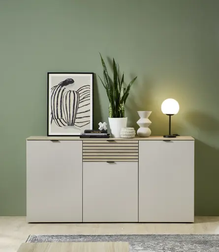 Sideboard - B ca. 180 cm, Kaschmir, Riva Eiche Nachbildung