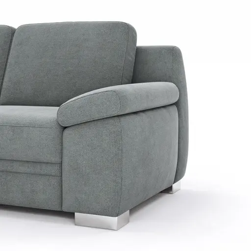 Ecksofa Tavira - Ecke links und 2,5-Sitzer rechts, Stoff, Grau