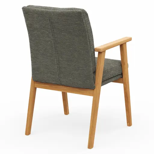 Armlehnstuhl Flore 2 - Stoff, Graugrün