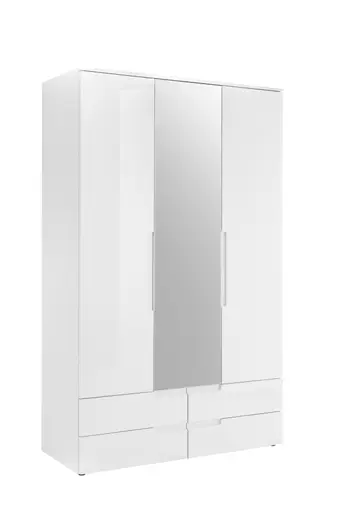 Kleiderschrank - B ca. 126 cm, Weiß