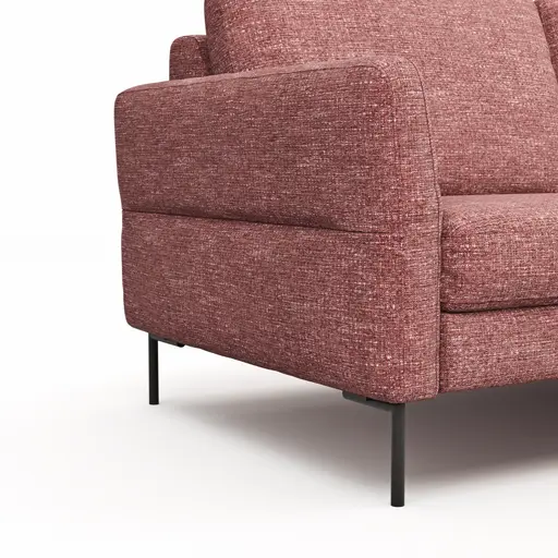 Ecksofa Enna - 3-Sitzer mit Ecke rechts inklusive Sitzvorzug (motorisch), Stoff, Koralle