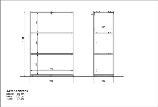 Aktenschrank GWEN - B ca. 80 cm, Weiß