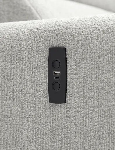 Ecksofa JYTTE - Sofa 2-sitzig mit Longchair rechts, Stoff, Hellgrau