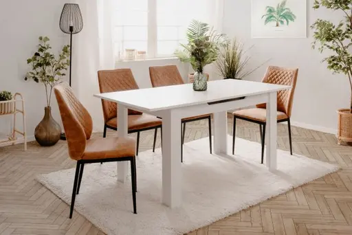 Esstisch - ausziehbar, LB ca. 125x80 cm, Weiß