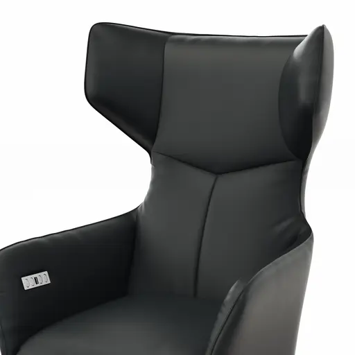 Sessel Noto Relax II - Rückenlehne und Fußteil verstellbar (motorisch), Leder, Schwarz