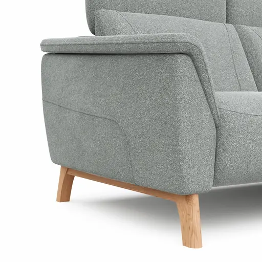 Sofa Nevin - 2,5-Sitzer inkl. Kopfpolsterverstellung, Stoff, Silbergrau