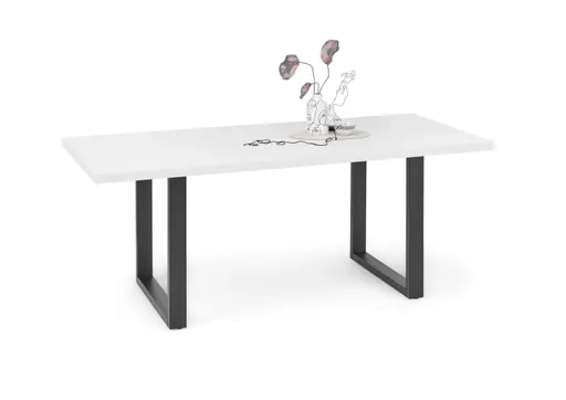 Esstisch - LB ca. 200x100 cm, Weiß, Schwarz