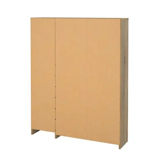 Schuhschrank - B ca. 99 cm, Eiche Struktur Nachbildung, Weiß Hochglanz