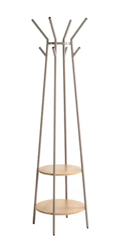 Garderobenständer - Ø/H ca. 48x170 cm, Eiche natur Nachbildung, Kaschmir