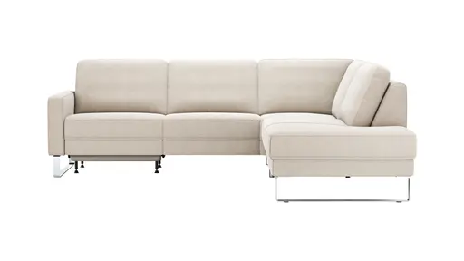 Ecksofa Anna - 2,5-Sitzer mit Ecke rechts inkl. Relaxfunktion (motorisch), Stoff, Beige