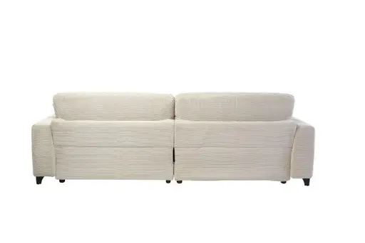 Ecksofa JAROM - 3-Sitzer, Ecke rechts inkl. Relaxfunktion (motorisch) und Kopfteil verstellbar, Stoff, Creme