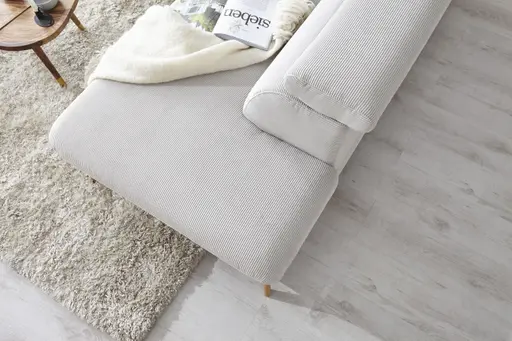 Sofa Maryville - 2,5-Sitzer mit Eckelement und Abschlussteil medium rechts, inkl. Kopfteil verstellbar, Stoff, Beige