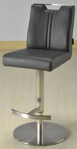 Barhocker MANCHU - höhenverstellbar, Kunstleder, Grau