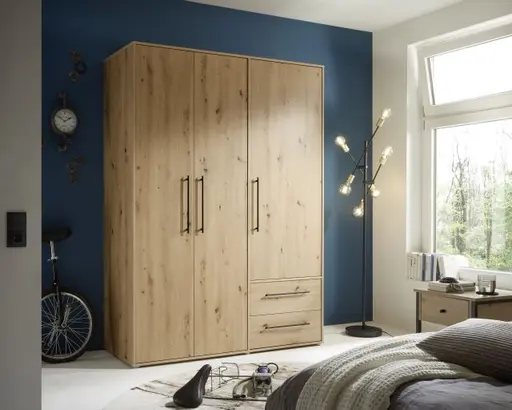 Drehtürenschrank FATHIE- B ca. 144 cm, Eiche Dekor Artisan