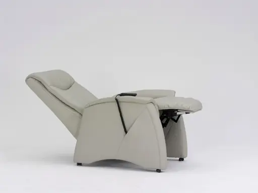 Fernsehsessel - Relaxfunktion (teilmotorisch), Leder, Platin