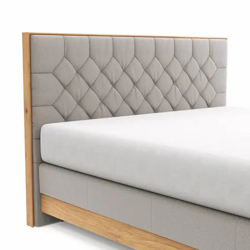Boxspringbett Alpin Luxe - Liegefläche ca. 180x200 cm, Stoff, Graubeige