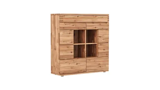 Highboard Cartago Soft - Astbuche massiv, natur geölt