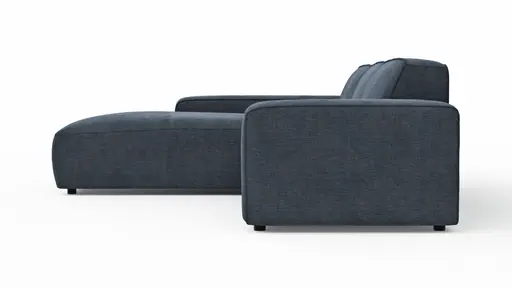 Ecksofa Denver - Longchair links mit 2,5-Sitzer, Stoff, Blau