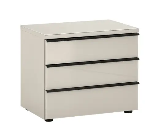 Nachtkommode EM Armadio -  mit Glasplatte und 3 Schubkästen, Dekor sand, Sandglas