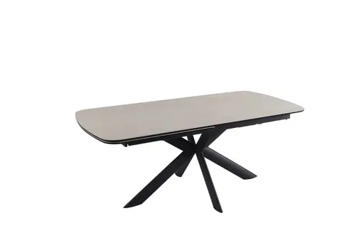 Esstisch MAXIE - ausziehbar, LB ca. 190x98 cm, Glaskeramik, Travertin farbig