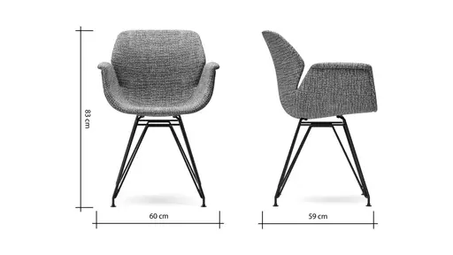 Armlehnstuhl Tooon - Stoff Lindgrün, Gestell Metall, Schwarz