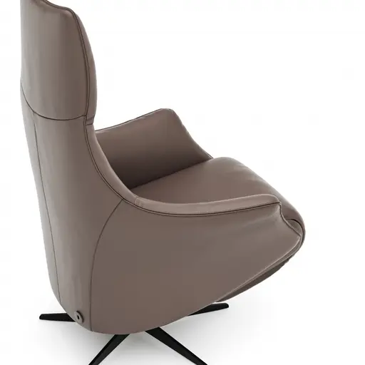 Relaxsessel Girona - Relaxfunktion (motorisch), Leder, Braun