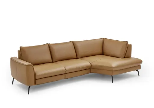 Ecksofa - 2,5-Sitzer mit Ecke rechts, Leder, Saddle