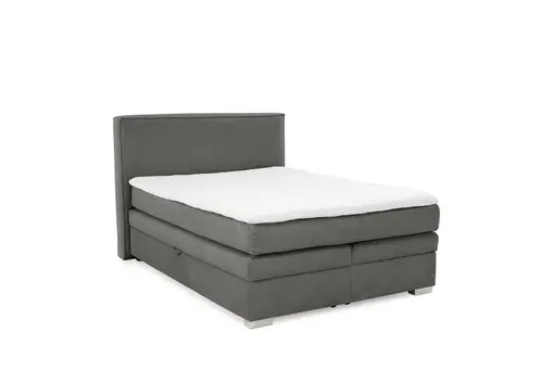 Boxspringbett- Liegefläche ca. 140x200 cm, Stoff, Grau
