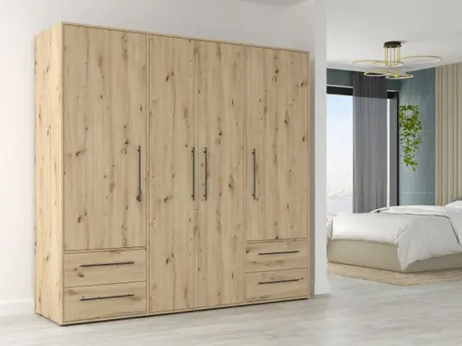 Drehtürenschrank FATHIE- B ca. 206 cm, Eiche Dekor