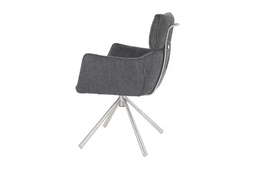 Armlehnstuhl MASHA - drehbar, Stoff, Grau